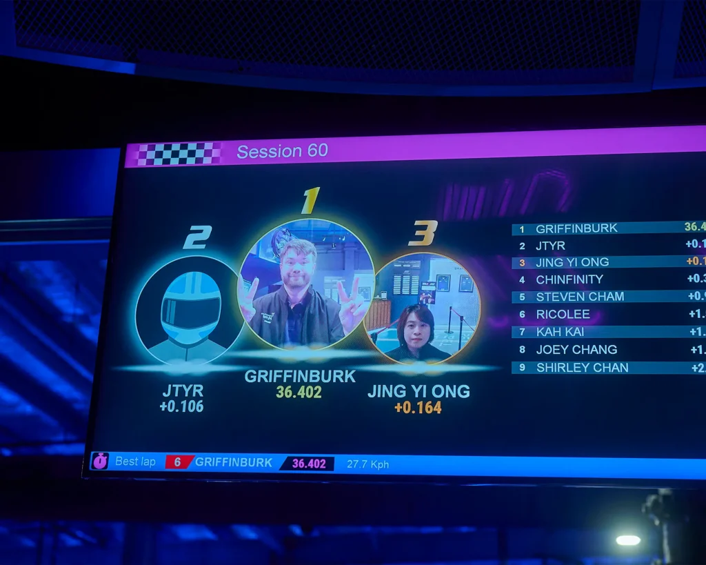 Screen showing final standings with player Griffinburk as the winner
